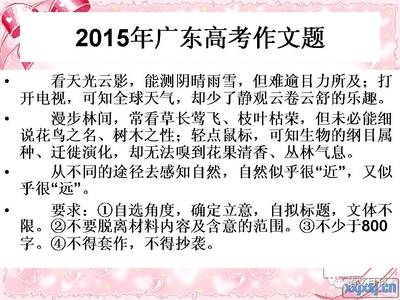 探究2015年广东省高考作文